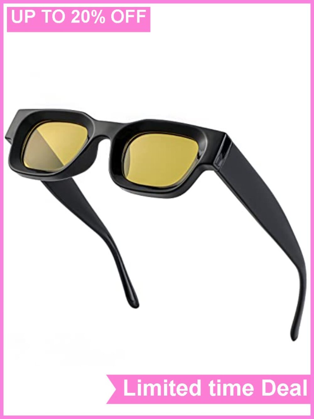 Thick Square Frame Sunglasses Chunky Polarized UV400 Protection Unisex 55MM